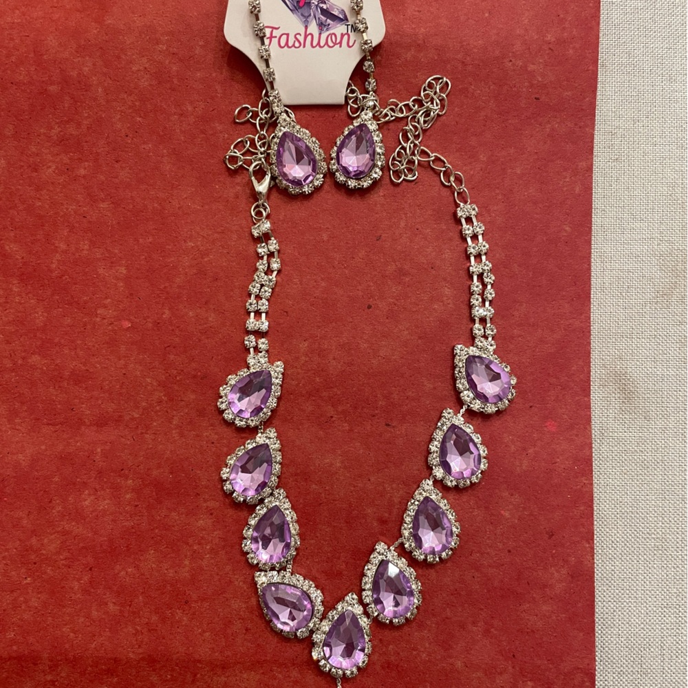 Studio 17 Purple Gemstone Necklace & Earrings